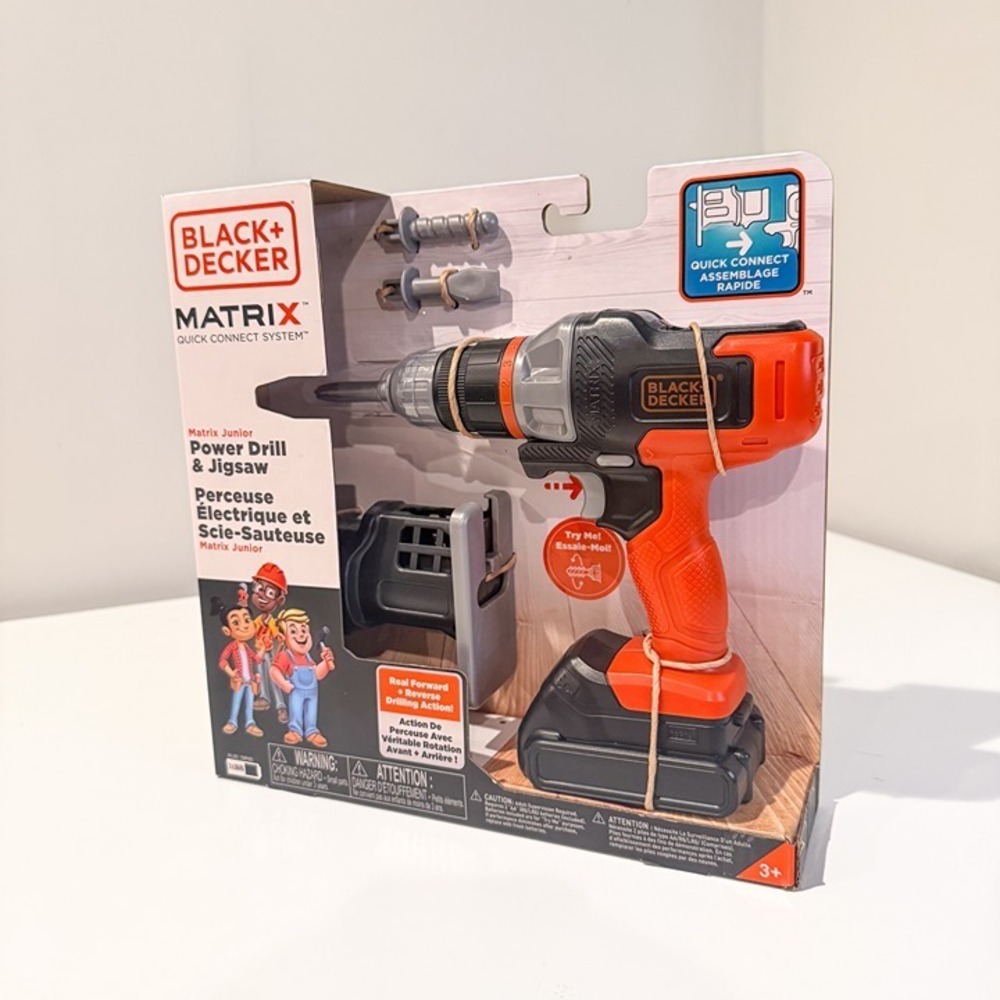BLACK+DECKER Matrix Junior Power Drill & Jigsaw Toy NIB - Forward/Reverse Action